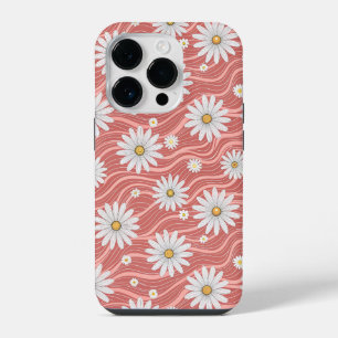 Wavy Pink Daisies iPhone 14 Pro Case