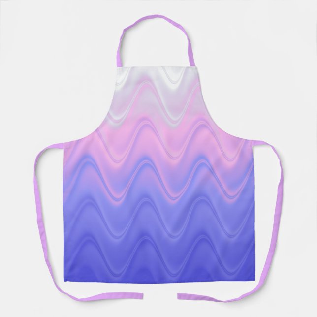 Wavy Pink Purple Abstract Apron (Front)