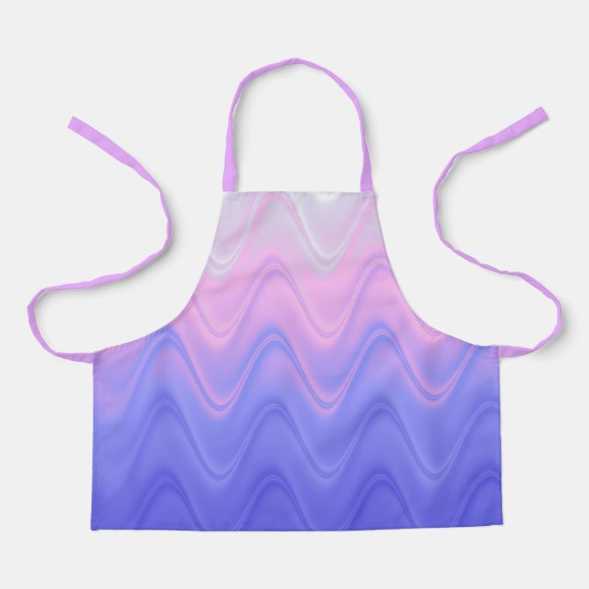 Wavy Pink Purple Abstract Apron (Front)