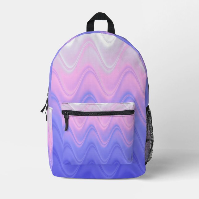 Wavy Pink Purple Abstract Backpack (Front)