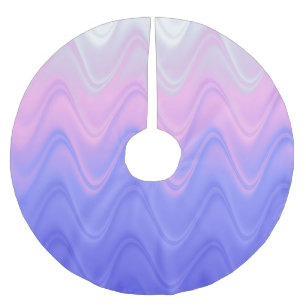 Wavy Pink Purple Abstract Brushed Polyester Tree Skirt