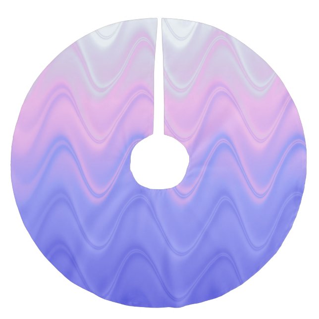 Wavy Pink Purple Abstract Brushed Polyester Tree Skirt (Front)