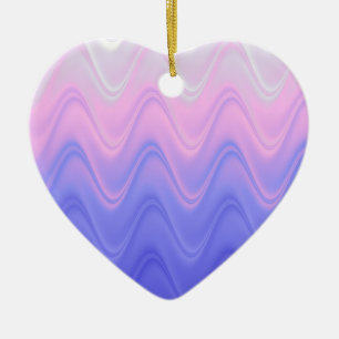 Wavy Pink Purple Abstract Ceramic Ornament