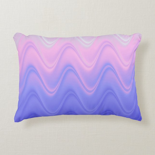 Wavy Pink Purple Abstract Decorative Cushion (Front)