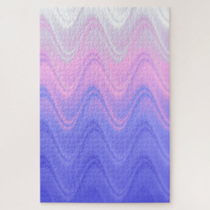 Wavy Pink Purple Abstract Jigsaw Puzzle