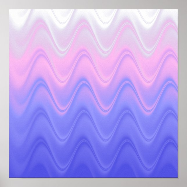 Wavy Pink Purple Abstract Poster (Front)