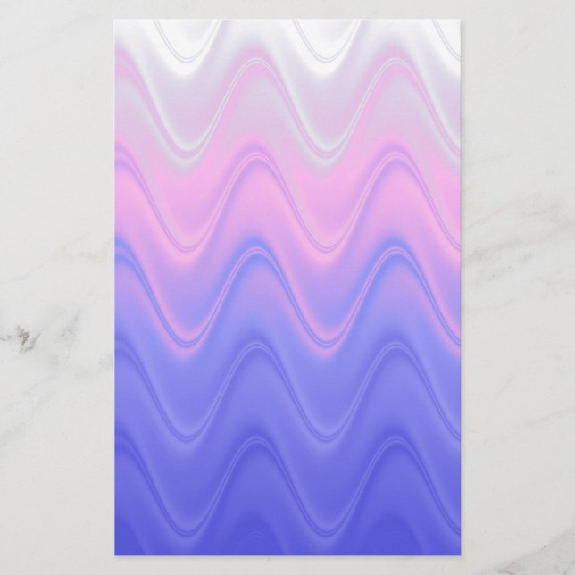 Wavy Pink Purple Abstract Stationery (Front)