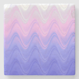 Wavy Pink Purple Abstract Stone Coaster