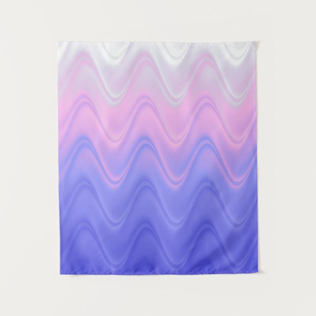 Wavy Pink Purple Abstract Tapestry (Front)