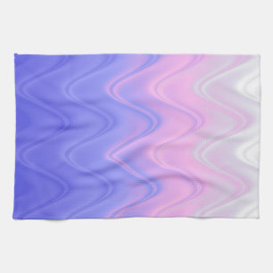 Wavy Pink Purple Abstract Tea Towel