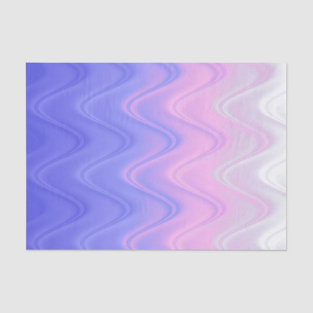 Wavy Pink Purple Abstract Tissue Paper (Front)