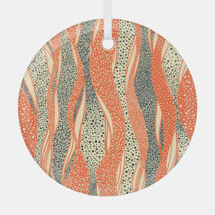 Wavy polka dot, hand-drawn pattern. glass tree decoration