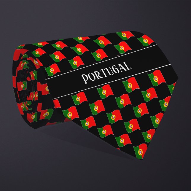 Wavy Portugal Flag Pattern  Tie (Creator Uploaded)