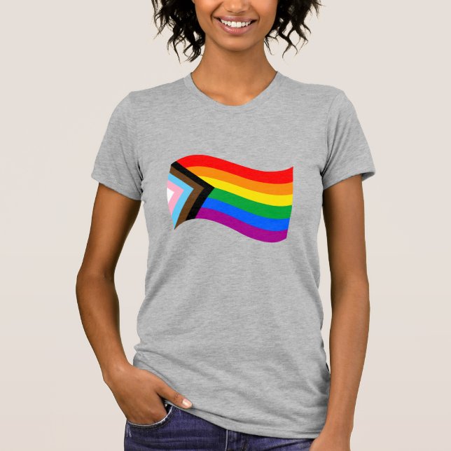 Wavy Progress Pride Flag T-Shirt (Front)