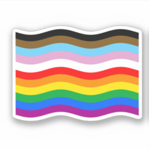 Wavy Progress Pride Striped Flag Sticker
