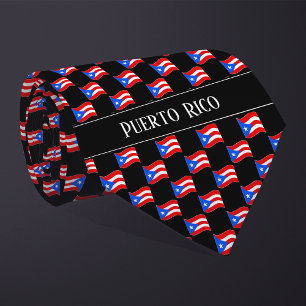 Wavy Puerto Rico Flag Pattern Tie
