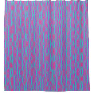 Wavy Purple Pink Blue >   Patterned Shower Curtain