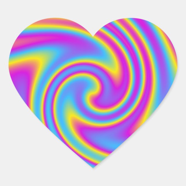 wavy rainbow heart sticker (Front)