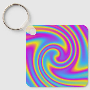 wavy rainbow key ring