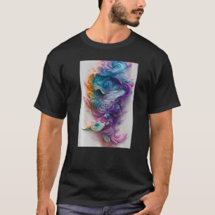 Wavy Rainbow Pastels AI Art Premium T-Shirt