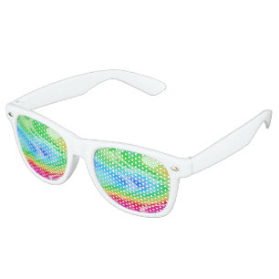 Wavy Rainbow Pattern Retro Sunglasses