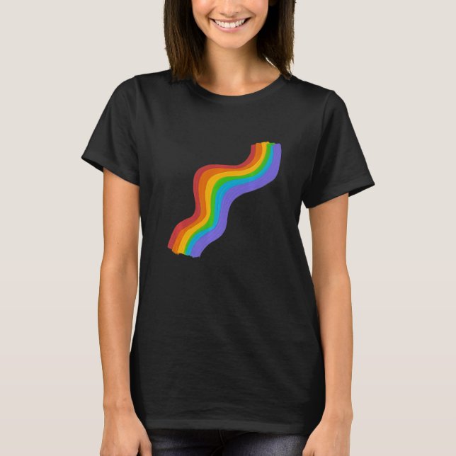 Wavy Rainbow ROYGBIV Pride Rainbow T-Shirt (Front)