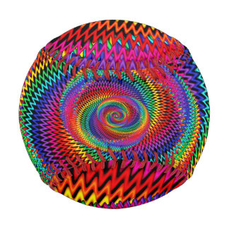 Wavy Rainbow Spiral Fractal Baseball