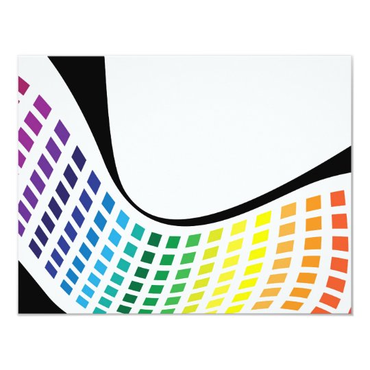 Wavy Rainbow Squares Abstract Layout Card