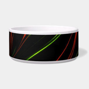 Wavy red and green long strokes, black background