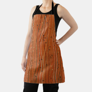 Wavy Red Stripes Japanese Abstract Apron