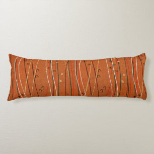 Wavy Red Stripes Japanese Abstract Body Cushion
