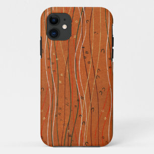 Wavy Red Stripes Japanese Abstract iPhone 11 Case