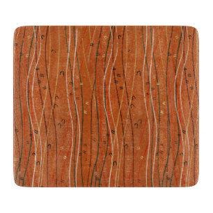 Wavy Red Stripes Japanese Abstract Cutting Board