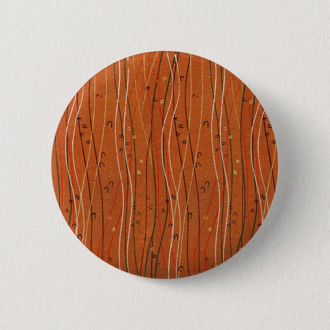 Wavy Red Stripes: Modern Japanese Abstract Art  6 Cm Round Badge (Front)