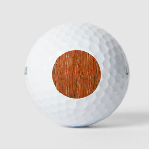 Wavy Red Stripes: Modern Japanese Abstract Art Golf Balls