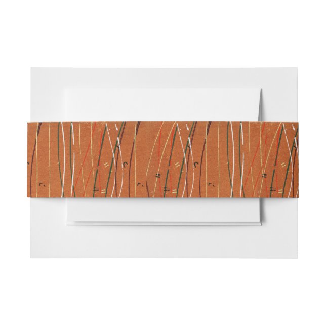 Wavy Red Stripes: Modern Japanese Abstract Art  Invitation Belly Band (Front Example)