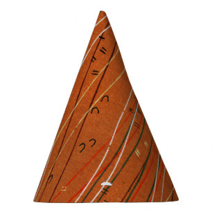 Wavy Red Stripes: Modern Japanese Abstract Art Party Hat