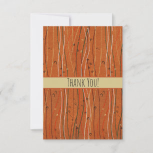 Wavy Red Stripes: Modern Japanese Abstract Art Thank You Card
