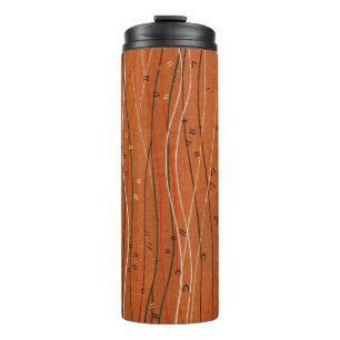 Wavy Red Stripes: Modern Japanese Abstract Art  Thermal Tumbler
