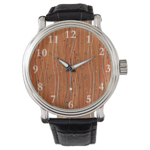 Wavy Red Stripes: Modern Japanese Abstract Art  Watch