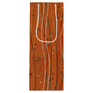 Wavy Red Stripes: Modern Japanese Abstract Art Wine Gift Bag
