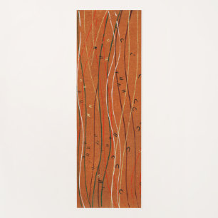 Wavy Red Stripes: Modern Japanese Abstract Art  Yoga Mat