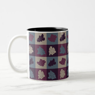 Wavy Retro Flowers - Chill Tones Two-Tone Coffee Mug