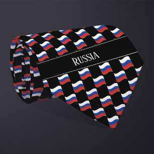 Wavy Russia Flag Pattern Tie