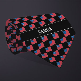 Wavy Samoa Flag Pattern Tie