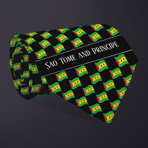 Wavy Sao Tome and Principe Flag Pattern  Tie