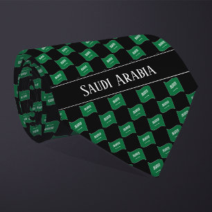 Wavy Saudi Arabia Flag Pattern Tie