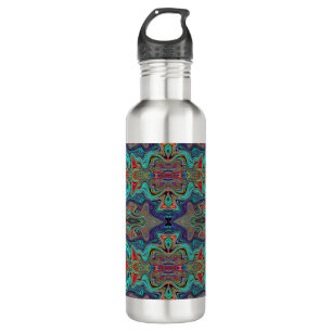 Wavy Sea Foam Green and Red Trippy Pattern 710 Ml Water Bottle