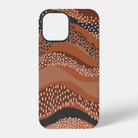 Wavy seamless pattern in natural geo style. Horizo