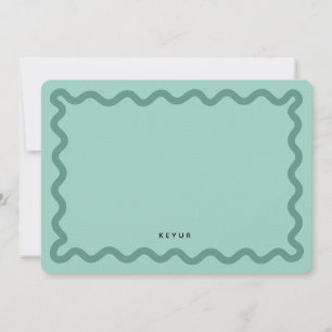 Wavy Simple Stationery Pastel Colour Note Card